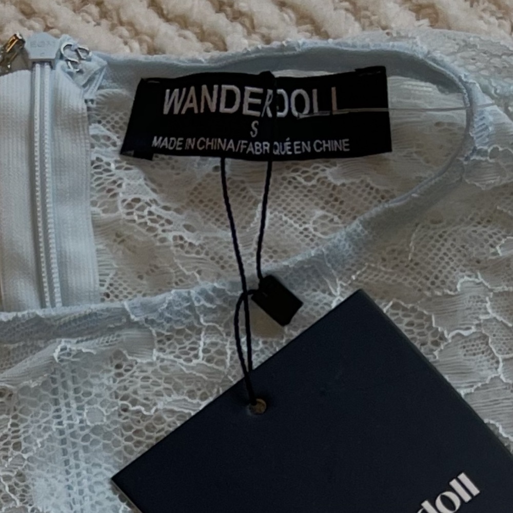 Wanderdoll women blue Exclusive Jamie lace Drape Detail jumpsuit , from ASOS - Picture 7 of 12